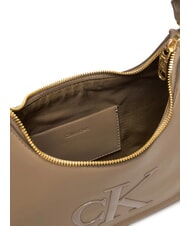 CALVIN KLEIN BOLD MONOGRAM Sac &agrave; bandouli&egrave;re taupe du d&eacute;sert - Sacs pour Femme - 4
