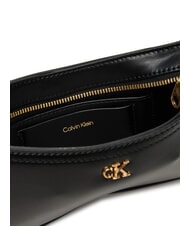 CALVIN KLEIN HARDWARE MONOGRAM sac bandouli&egrave;re noir / or clair antique - Sacs pour Femme - 4