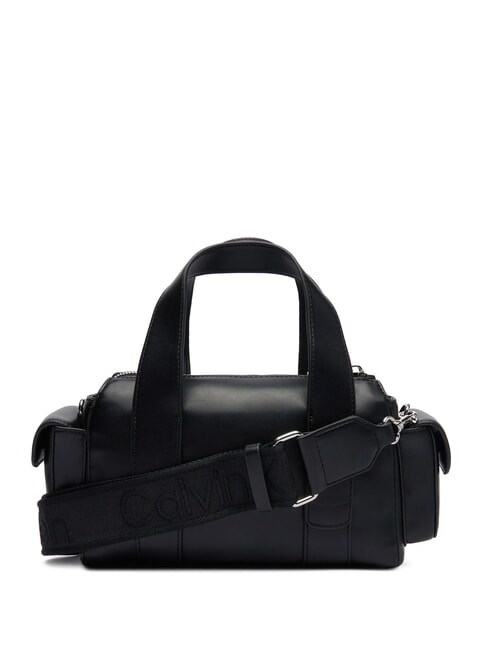 SIGNATURE LOGO STRAP Sac &agrave; main avec bandouli&egrave;re noir / vieil argent - Sacs pour Femme