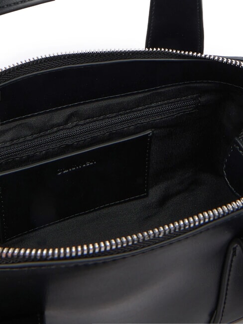 SIGNATURE LOGO STRAP Sac &agrave; main avec bandouli&egrave;re noir / vieil argent - Sacs pour Femme