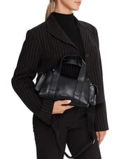 CALVIN KLEIN SIGNATURE LOGO STRAP Sac &agrave; main avec bandouli&egrave;re noir / vieil argent - Sacs pour Femme - 5