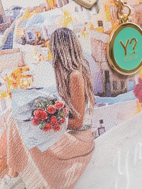 YESBAG Sac cabas bandouli&egrave;re moyen Coucher de soleil en Gr&egrave;ce - Sacs pour Femme