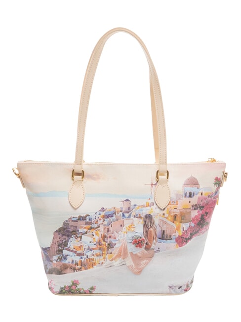 YESBAG Sac cabas bandouli&egrave;re moyen Coucher de soleil en Gr&egrave;ce - Sacs pour Femme