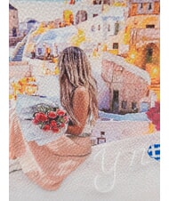 YNOT YESBAG Pochette avec bandouli&egrave;re en m&eacute;tal Coucher de soleil en Gr&egrave;ce - Sacs pour Femme - 3