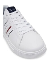 TOMMY HILFIGER MODERN CUPSOLE STRIPES Baskets en cuir blanc - Chaussures Homme - 3