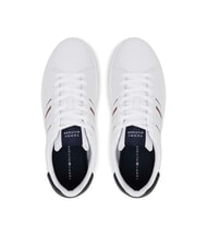 TOMMY HILFIGER MODERN CUPSOLE STRIPES Baskets en cuir blanc - Chaussures Homme - 4