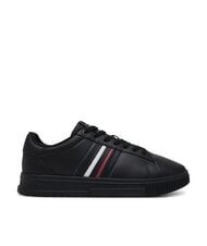 TOMMY HILFIGER MODERN CUPSOLE STRIPES Baskets en cuir noir - Chaussures Homme - 2