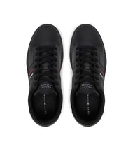 TOMMY HILFIGER MODERN CUPSOLE STRIPES Baskets en cuir noir - Chaussures Homme - 4