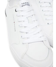 TOMMY HILFIGER CORE CORPORATE Baskets en cuir blanc - Chaussures Homme - 3