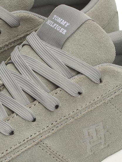 TH CUPSET SUEDE Baskets en cuir argent antique - Chaussures Homme