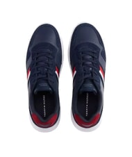 TOMMY HILFIGER LIGHT CUPSOLE MIX Baskets en cuir marine nuit noire - Chaussures Homme - 3