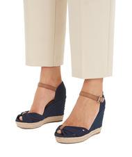 TOMMY HILFIGER BASIC BASIC Sandales hautes &agrave; bout ouvert bleu de l'espace - Chaussures Femme - 6