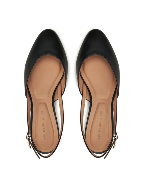 ELEGANT Escarpins &agrave; bride arri&egrave;re en cuir noir - Chaussures Femme