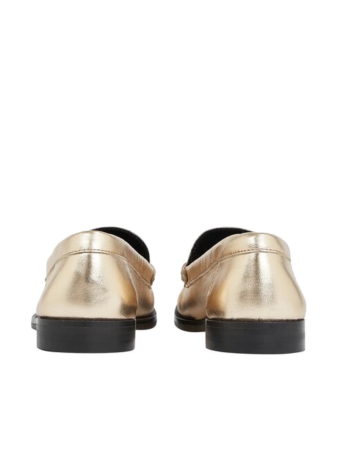 TH METALLIC Mocassins en cuir m&eacute;tallis&eacute; or - Chaussures Femme