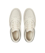 TOMMY HILFIGER TH Baskets en cuir &eacute;pais pour femmes p&eacute;tale d'ivoire - Chaussures Femme - 4