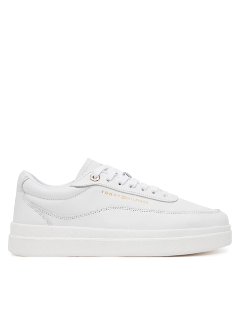 MODERN COURT baskets compens&eacute;es en cuir blanc - Chaussures Femme