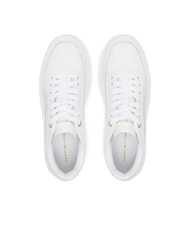 TOMMY HILFIGER MODERN COURT baskets compens&eacute;es en cuir blanc - Chaussures Femme - 4