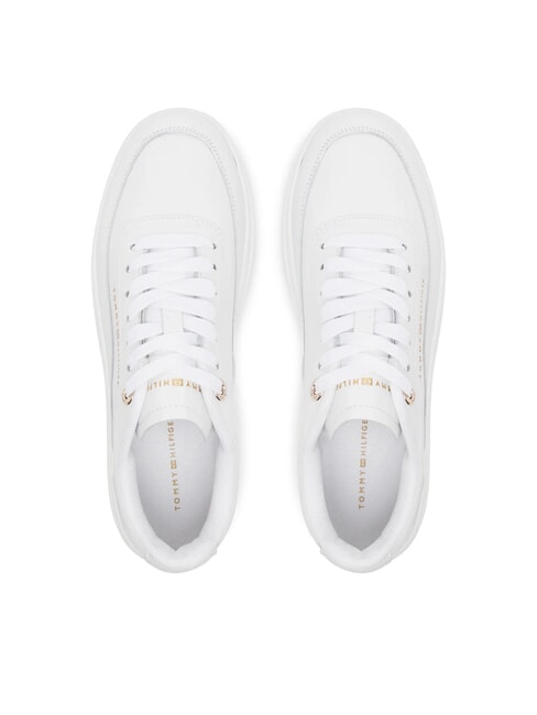 MODERN COURT baskets compens&eacute;es en cuir blanc - Chaussures Femme