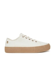 TOMMY HILFIGER TH baskets epadrilles en toile blanc ancien - Chaussures Femme - 2