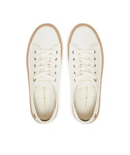 TOMMY HILFIGER TH baskets epadrilles en toile blanc ancien - Chaussures Femme - 4