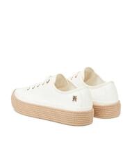 TOMMY HILFIGER TH baskets epadrilles en toile blanc ancien - Chaussures Femme - 5