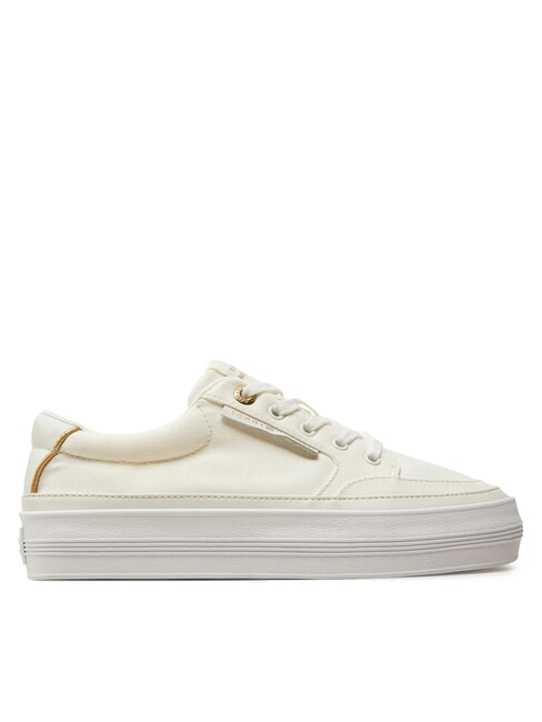 ESSENTIAL baskets compens&eacute;es en toile &eacute;cru - Chaussures Femme