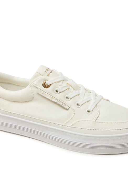 ESSENTIAL baskets compens&eacute;es en toile &eacute;cru - Chaussures Femme