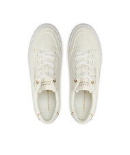 TOMMY HILFIGER ESSENTIAL baskets compens&eacute;es en toile &eacute;cru - Chaussures Femme - 4