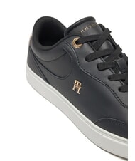 TOMMY HILFIGER ESSENTIAL CHIC COURT Baskets en cuir pour femmes noir - Chaussures Femme - 3