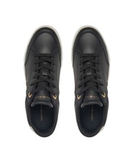 TOMMY HILFIGER ESSENTIAL CHIC COURT Baskets en cuir pour femmes noir - Chaussures Femme - 4