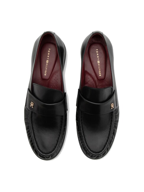 TH Mocassins en cuir pour femmes noir - Chaussures Femme