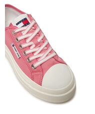 TOMMY HILFIGER TJW FOXING Baskets compens&eacute;es en tissu rose preppy - Chaussures Femme - 3
