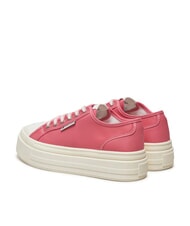 TOMMY HILFIGER TJW FOXING Baskets compens&eacute;es en tissu rose preppy - Chaussures Femme - 5