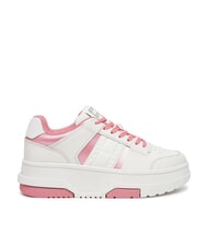TOMMY HILFIGER TH BROOKLYN baskets compens&eacute;es en cuir rose preppy - Chaussures Femme - 2