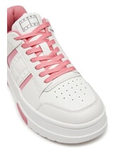 TOMMY HILFIGER TH BROOKLYN baskets compens&eacute;es en cuir rose preppy - Chaussures Femme - 3