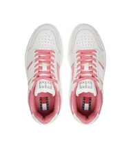 TOMMY HILFIGER TH BROOKLYN baskets compens&eacute;es en cuir rose preppy - Chaussures Femme - 4