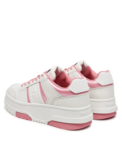 TH BROOKLYN baskets compens&eacute;es en cuir rose preppy - Chaussures Femme