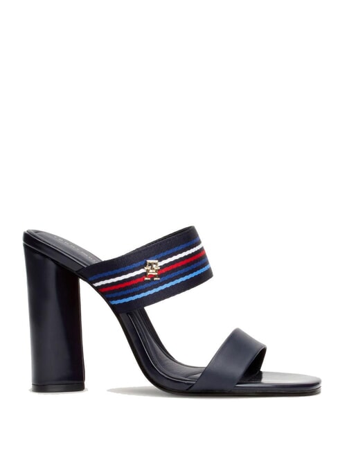 SLIDE Sandales montantes &agrave; ruban logotyp&eacute; bleu espace - Chaussures Femme