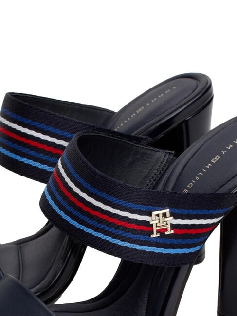 SLIDE Sandales montantes &agrave; ruban logotyp&eacute; bleu espace - Chaussures Femme