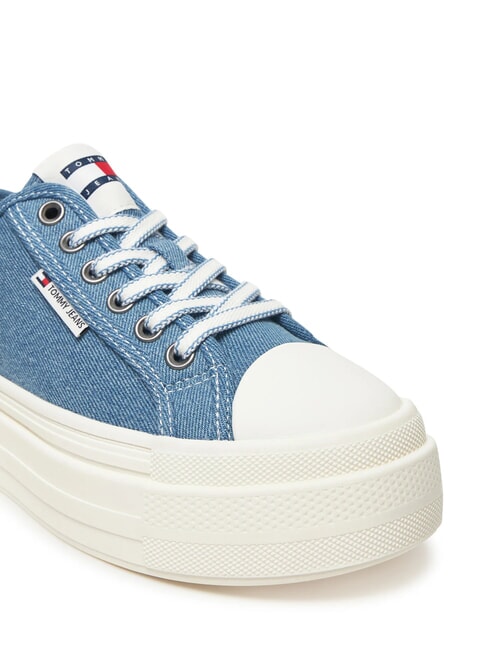 TJW FOXING baskets compens&eacute;es en toile denim - Chaussures Femme