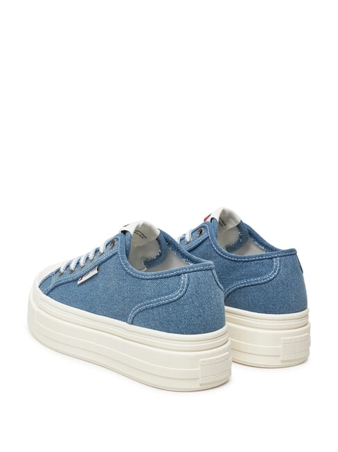 TJW FOXING baskets compens&eacute;es en toile denim - Chaussures Femme