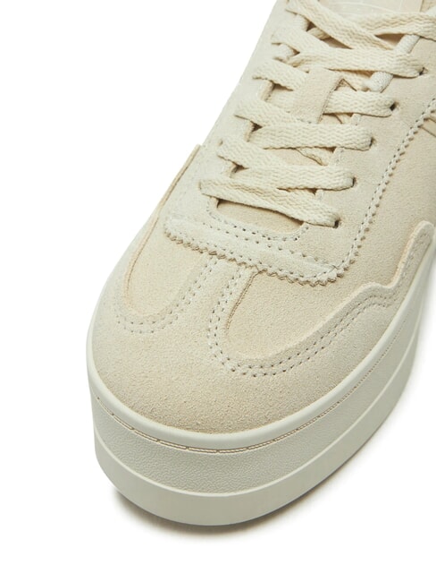 GREENWICH Baskets compens&eacute;es en cuir su&eacute;d&eacute; papier journal - Chaussures Femme