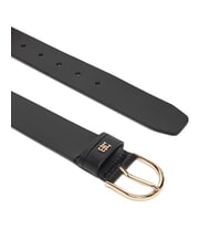 TOMMY HILFIGER ESSENTIAL EFFORTLESS Ceinture en cuir fabriqu&eacute;e en Italie le noir - Ceintures - 2