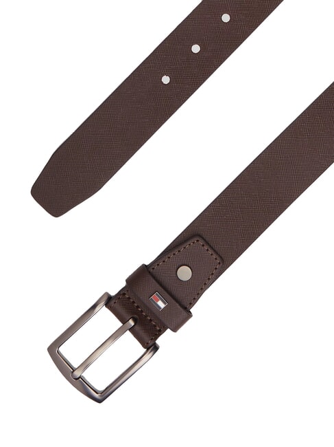 DENTON ceinture en cuir caf&eacute; en grains - Ceintures