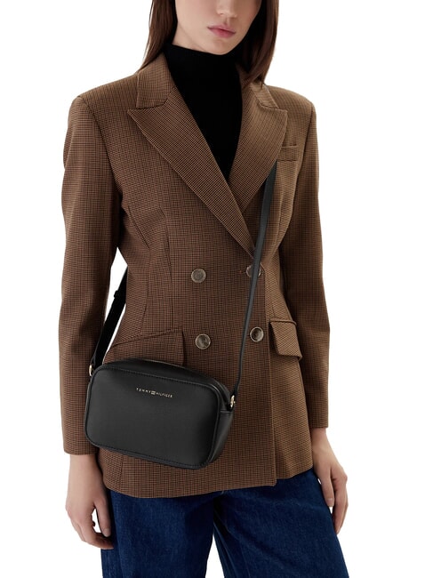 TH LOGO Mini sac bandouli&egrave;re le noir - Sacs pour Femme