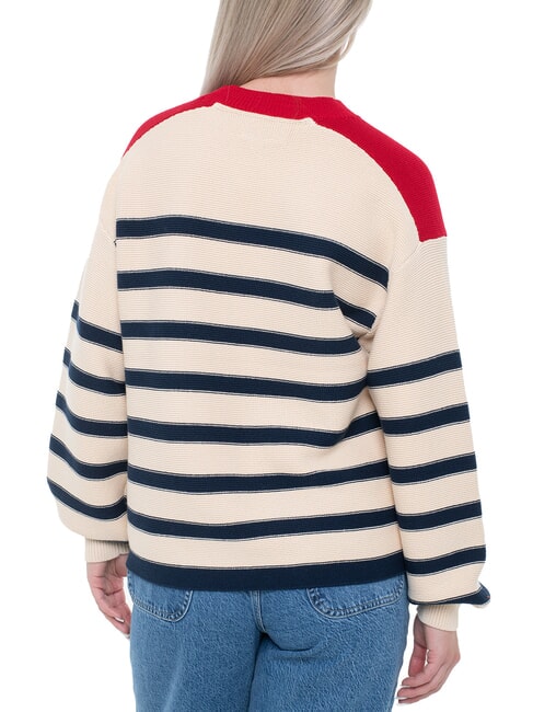 TH Pull l&eacute;ger &agrave; manches lanternes beige - Chandails pour femmes