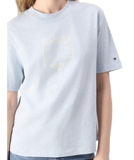 TOMMY HILFIGER OUTLINE FLAG TEE T-shirt &agrave; manches courtes coupe classique bruy&egrave;re bleu glacier - T-shirt - 3