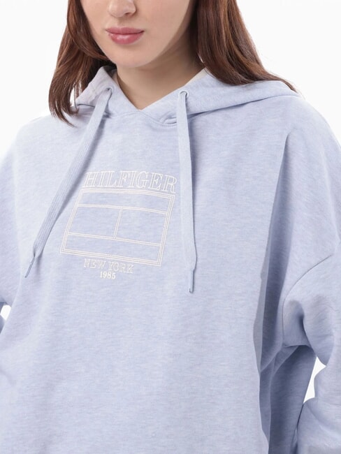 OUTLINE FLAG TEE sweat &agrave; capuche coupe classique bruy&egrave;re bleu glacier - Sweat-shirts pour femmes