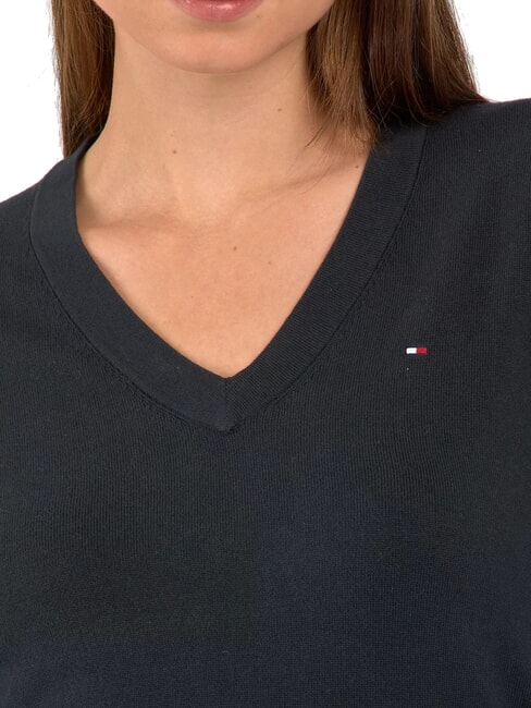 TH Pull &agrave; col en V pour femme ck noir - Chandails pour femmes