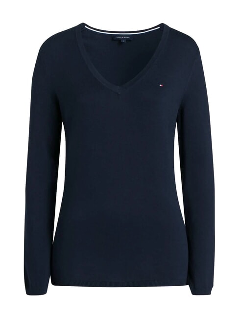 TH Pull &agrave; col en V pour femme bleu - Chandails pour femmes